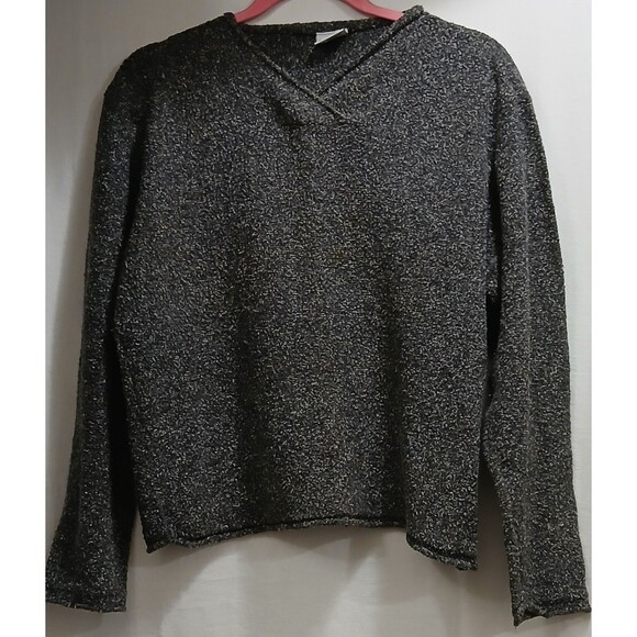 Vintage Columbia Sweater Women's Size Large Acrylic Blend Pullover Gray 90s Note - Picture 1 of 9